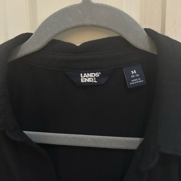 Lands' End Black Collar Short Sleeve Shirt - Picture 3 of 6